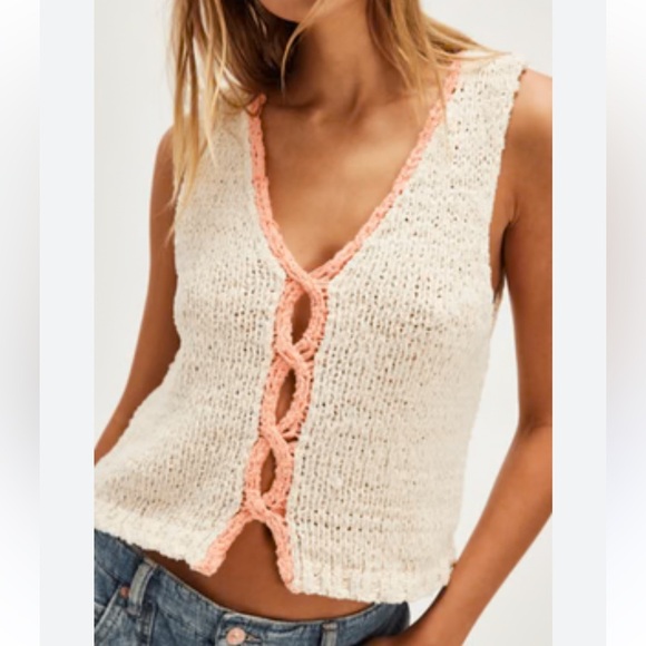 NWT Free People SICILY SHELL SWEATER TANK Reversible - Picture 1 of 4